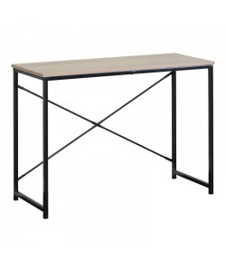 Γραφείο εργασίας Bailon pakoworld σε oak απόχρωση με μαύρο μέταλλο 100x40x70εκ