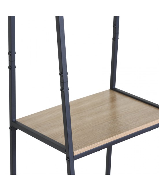 Έπιπλο εισόδου-ραφιέρα Herevy pakoworld σε oak απόχρωση με μαύρο μέταλλο 101x35x160εκ