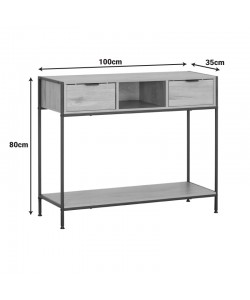 Κονσόλα Regando pakoworld σε oak απόχρωση με μαύρο μέταλλο 100x35x80εκ