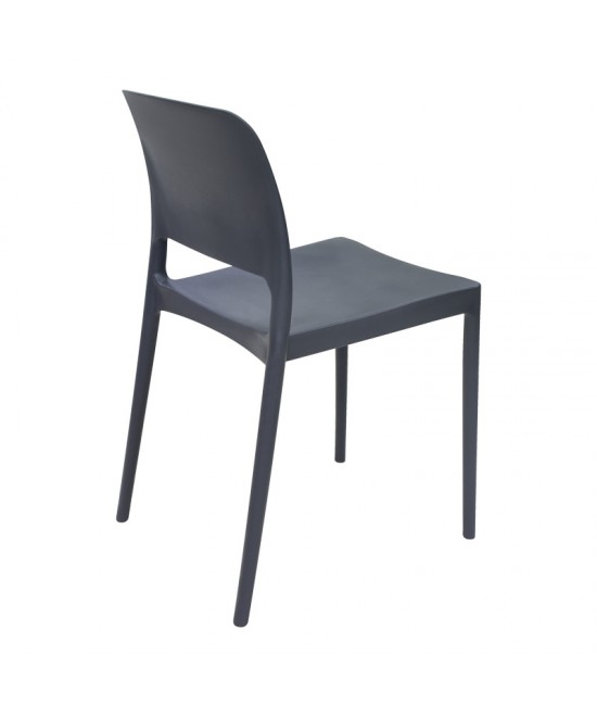 Καρέκλα Fenxy pakoworld pp σε μαύρη απόχρωση 38x42x77εκ