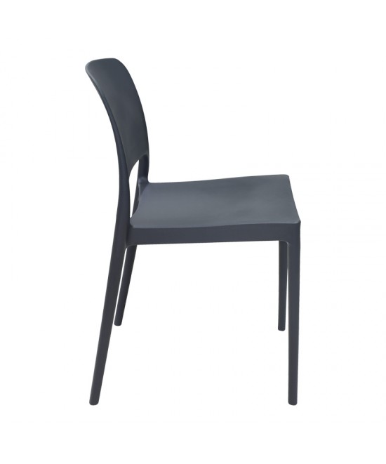 Καρέκλα Fenxy pakoworld pp σε μαύρη απόχρωση 38x42x77εκ
