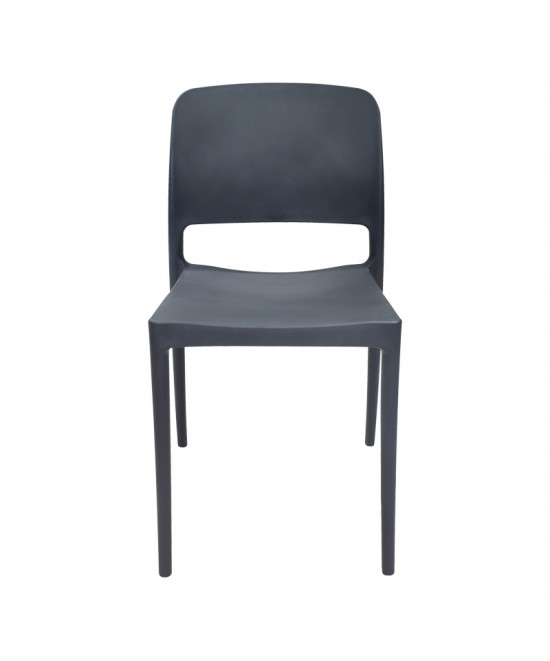 Καρέκλα Fenxy pakoworld pp σε μαύρη απόχρωση 38x42x77εκ