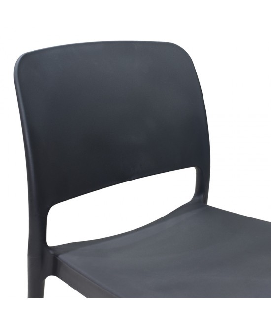 Καρέκλα Fenxy pakoworld pp σε μαύρη απόχρωση 38x42x77εκ
