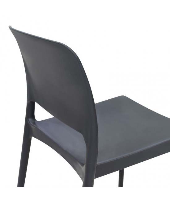 Καρέκλα Fenxy pakoworld pp σε μαύρη απόχρωση 38x42x77εκ