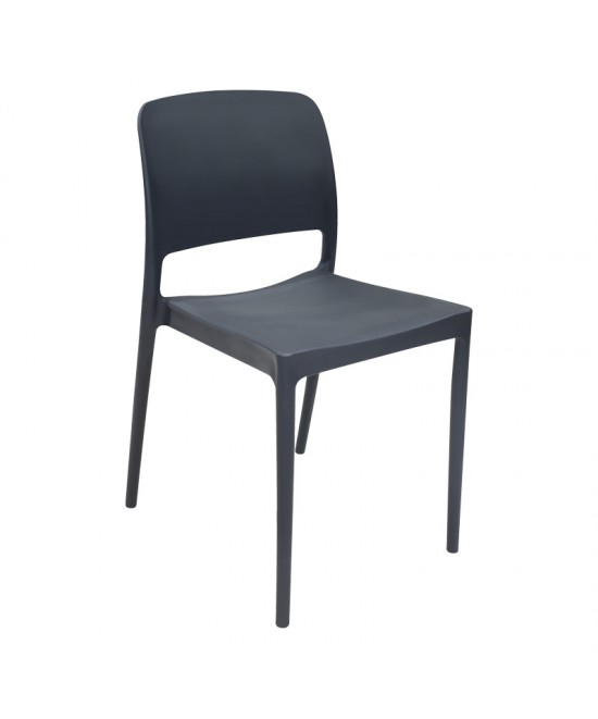Καρέκλα Fenxy pakoworld pp σε μαύρη απόχρωση 38x42x77εκ