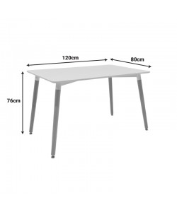 Τραπέζι Natali pakoworld MDF λευκό-πόδια φυσικό 120x80x76εκ Τραπέζι Natali pakoworld MDF λευκό-πόδια φυσικό 120x80x76εκ