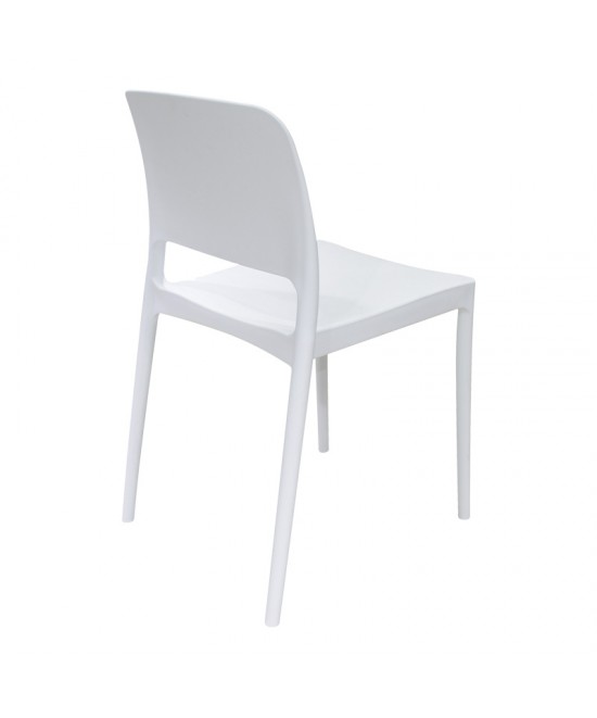 Καρέκλα Fenxy pakoworld pp σε λευκή απόχρωση 38x42x77εκ
