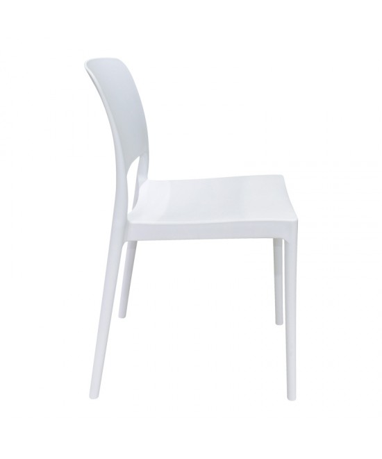 Καρέκλα Fenxy pakoworld pp σε λευκή απόχρωση 38x42x77εκ