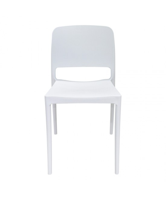Καρέκλα Fenxy pakoworld pp σε λευκή απόχρωση 38x42x77εκ