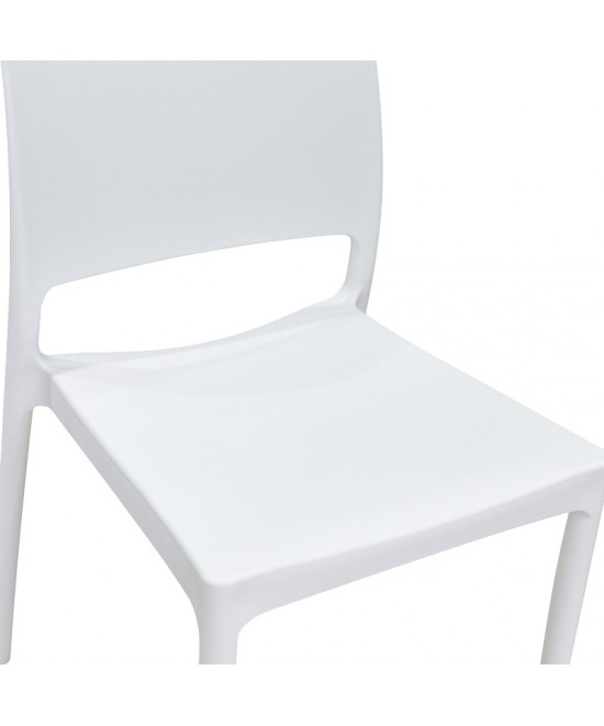 Καρέκλα Fenxy pakoworld pp σε λευκή απόχρωση 38x42x77εκ