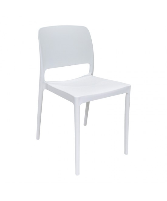 Καρέκλα Fenxy pakoworld pp σε λευκή απόχρωση 38x42x77εκ