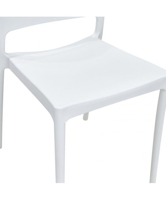 Καρέκλα Fenxy pakoworld pp σε λευκή απόχρωση 38x42x77εκ