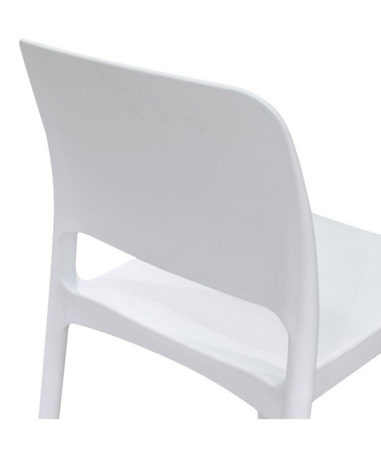 Καρέκλα Fenxy pakoworld pp σε λευκή απόχρωση 38x42x77εκ
