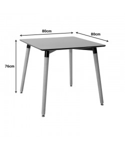 Τραπέζι Natali pakoworld MDF μαύρο-πόδια φυσικό 80x80x76εκ Τραπέζι Natali pakoworld MDF μαύρο-πόδια φυσικό 80x80x76εκ