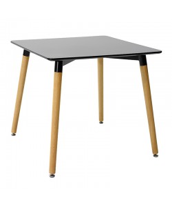 Τραπέζι Natali pakoworld MDF μαύρο-πόδια φυσικό 80x80x76εκ