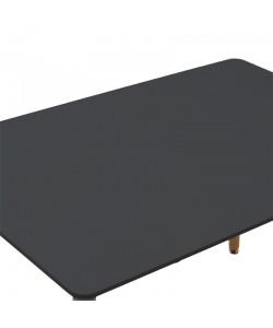 Τραπέζι Natali pakoworld MDF μαύρο-πόδια φυσικό 120x80x76εκ Τραπέζι Natali pakoworld MDF μαύρο-πόδια φυσικό 120x80x76εκ
