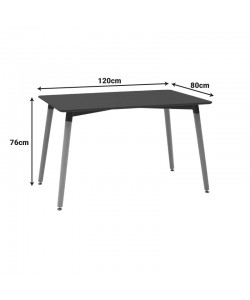 Τραπέζι Natali pakoworld MDF μαύρο-πόδια φυσικό 120x80x76εκ