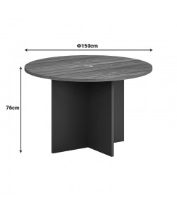 Τραπέζι γραφείου επαγγελματικό Oscar pakoworld σε καρυδί-ανθρακί απόχρωση Φ150x76εκ