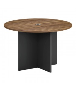 Τραπέζι γραφείου επαγγελματικό Oscar pakoworld σε καρυδί-ανθρακί απόχρωση Φ150x76εκ