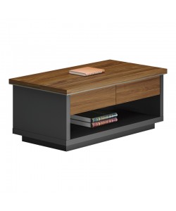 Τραπέζι γραφείου επαγγελματικό Oscar pakoworld σε καρυδί-ανθρακί απόχρωση 120x60x42εκ