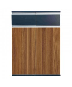 Ντουλάπι γραφείου επαγγελματικό Oscar pakoworld σε καρυδί-ανθρακί απόχρωση 80x40x120εκ