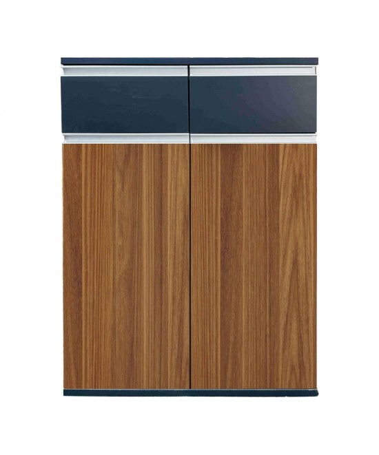 Ντουλάπι γραφείου επαγγελματικό Oscar pakoworld σε καρυδί-ανθρακί απόχρωση 80x40x120εκ