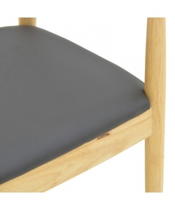 Πολυθρόνα Joube pakoworld rubberwood σε φυσική απόχρωση με μαύρο pu μαξιλάρι 50x62x72εκ