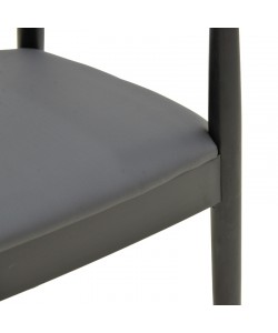 Πολυθρόνα Joube pakoworld rubberwood σε μαύρη απόχρωση με μαύρο pu μαξιλάρι 50x62x72εκ