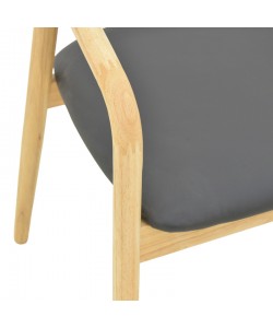 Πολυθρόνα Hogie pakoworld rubberwood σε φυσική απόχρωση με μαύρο pu μαξιλάρι 61x60x76εκ