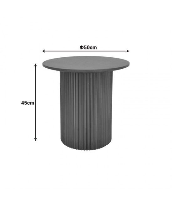 Βοηθητικό τραπέζι Dovel pakoworld mdf σε μαύρη απόχρωση Φ50x45εκ