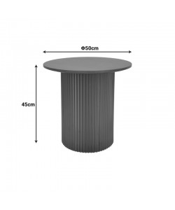 Βοηθητικό τραπέζι Dovel pakoworld mdf σε καρυδί-μαύρη απόχρωση Φ50x45εκ