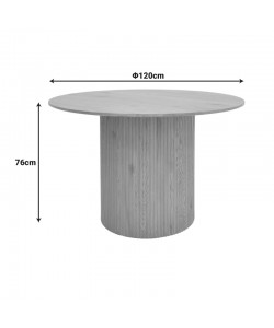 Τραπέζι Karulo pakoworld mdf σε sonoma απόχρωση Φ120x76εκ