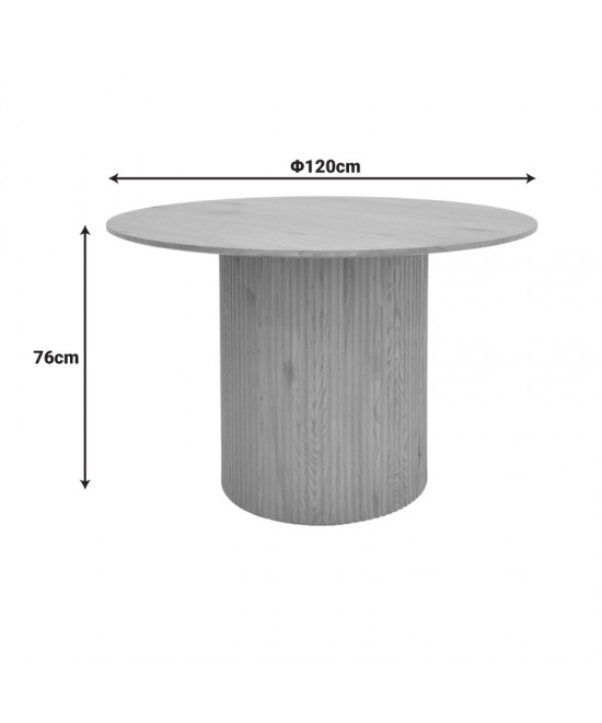 Τραπέζι Karulo pakoworld mdf σε sonoma απόχρωση Φ120x76εκ