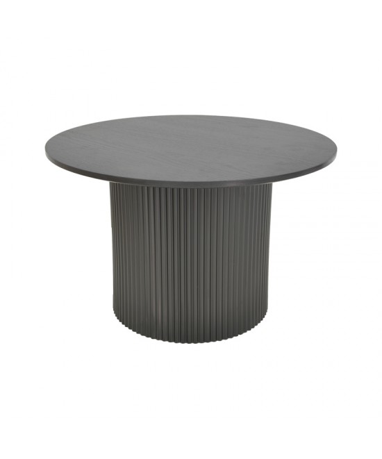 Τραπέζι σαλονιού Dovel pakoworld mdf σε μαύρη απόχρωση Φ70x40εκ