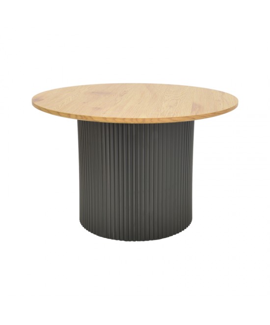 Τραπέζι σαλονιού Dovel pakoworld mdf σε sonoma-μαυρη απόχρωση Φ70x40εκ Τραπέζι σαλονιού Dovel pakoworld mdf σε sonoma-μαυρη απόχρωση Φ70x40εκ