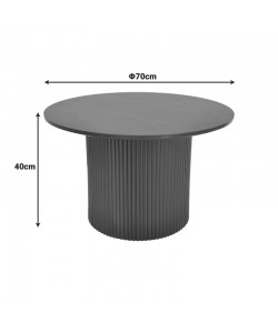 Τραπέζι σαλονιού Dovel pakoworld mdf σε sonoma-μαυρη απόχρωση Φ70x40εκ