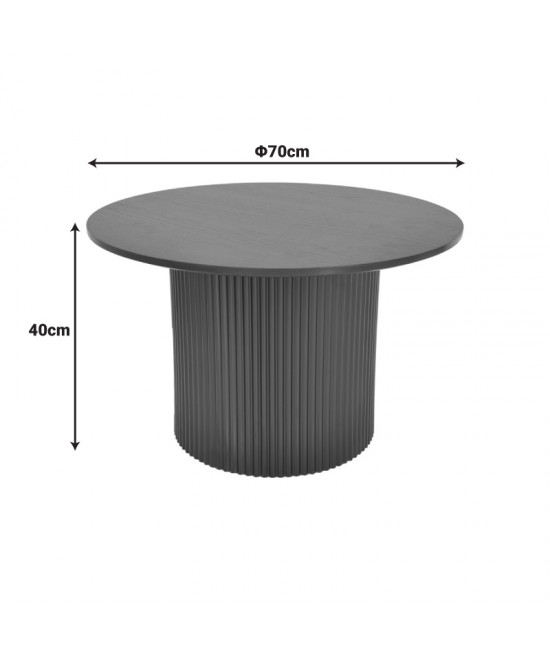 Τραπέζι σαλονιού Dovel pakoworld mdf σε sonoma-μαυρη απόχρωση Φ70x40εκ Τραπέζι σαλονιού Dovel pakoworld mdf σε sonoma-μαυρη απόχρωση Φ70x40εκ