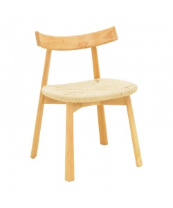 Καρέκλα Clareta pakoworld rubberwood-σχοινί σε φυσική απόχρωση 53x55x79εκ