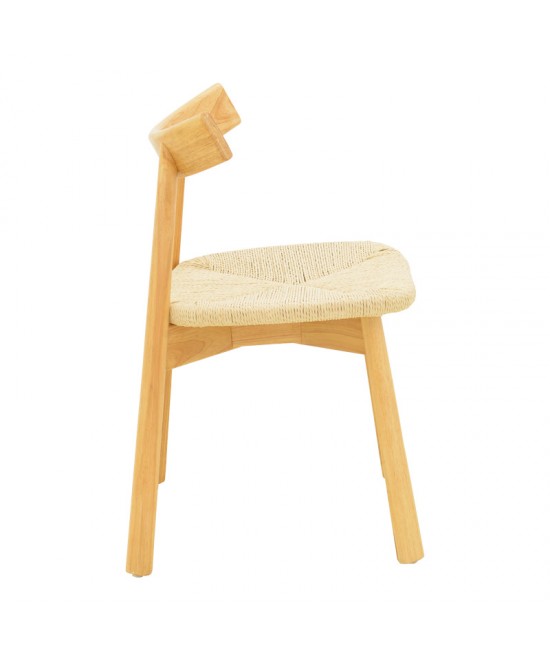 Καρέκλα Clareta pakoworld rubberwood-σχοινί σε φυσική απόχρωση 53x55x79εκ