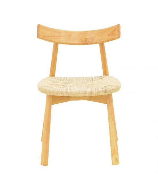 Καρέκλα Clareta pakoworld rubberwood-σχοινί σε φυσική απόχρωση 53x55x79εκ