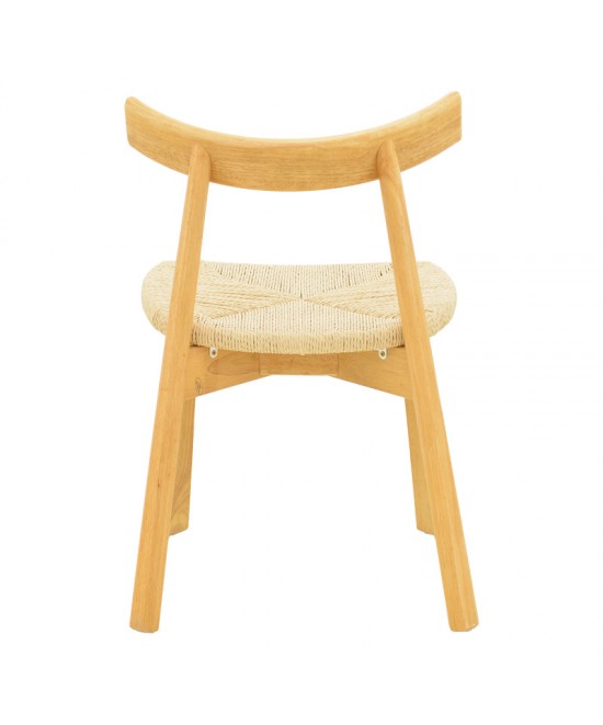 Καρέκλα Clareta pakoworld rubberwood-σχοινί σε φυσική απόχρωση 53x55x79εκ
