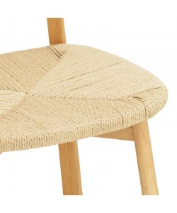 Καρέκλα Clareta pakoworld rubberwood-σχοινί σε φυσική απόχρωση 53x55x79εκ