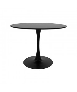 Tραπέζι Balou pakoworld mdf σε μαύρη απόχρωση Φ80x76εκ