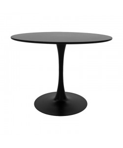 Tραπέζι Balou pakoworld mdf σε μαύρη απόχρωση Φ100x76εκ