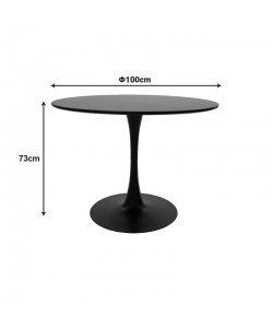 Tραπέζι Balou pakoworld mdf σε μαύρη απόχρωση Φ100x76εκ