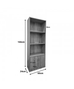 Βιβλιοθήκη Tekaro pakoworld σε sonoma απόχρωση 60x29x166εκ