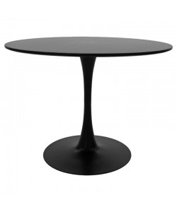 Tραπέζι Balou pakoworld mdf σε μαύρη απόχρωση Φ120x76εκ