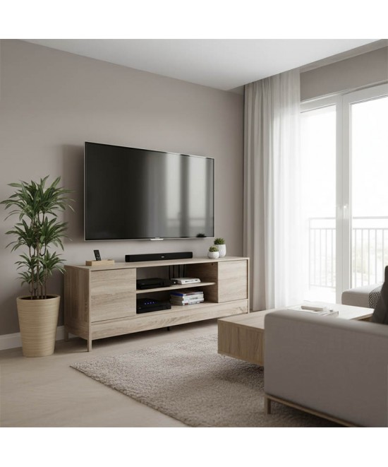Έπιπλο τηλεόρασης Sasa pakoworld σε sonoma απόχρωση 120x35x41.5εκ