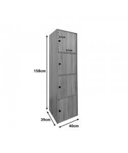 Ντουλάπι-στήλη Gabino pakoworld σε λευκή απόχρωση 40x39x158εκ Ντουλάπι-στήλη Gabino pakoworld σε λευκή απόχρωση 40x39x158εκ
