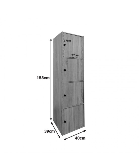 Ντουλάπι-στήλη Gabino pakoworld σε λευκή απόχρωση 40x39x158εκ Ντουλάπι-στήλη Gabino pakoworld σε λευκή απόχρωση 40x39x158εκ